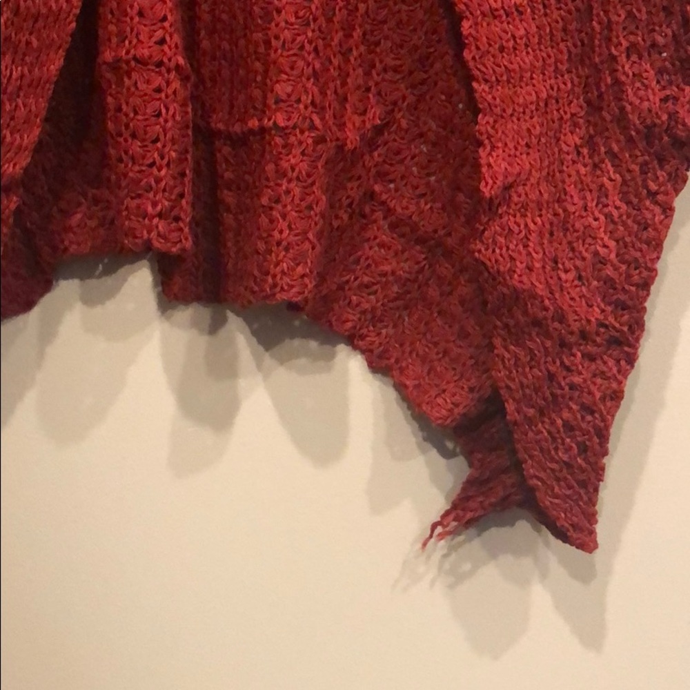 Maroon Turtleneck Asymmetrical Sweater - Picture 6 of 6